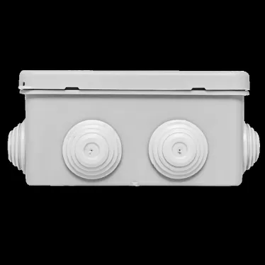 Коробка распределительная КМР-030-014 с крышкой (100х100х50) для прямого монтажа, 10 мембр. вводов серая IP55 розн. стикер EKF