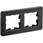 BRITE Рамка 2 поста РУ-2-1-Бр металл черный RE AL IEK