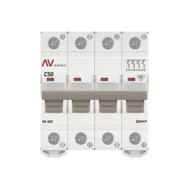 Выключатель автоматический AV-6 DC 4P 50A (C) 6kA AVERES