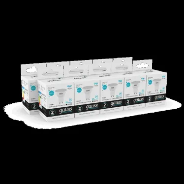 Лампа светодиодная LED 9 Вт 660 лм 4100К софит MR16 нейтральный GU10 AC 220В Elementary Gauss