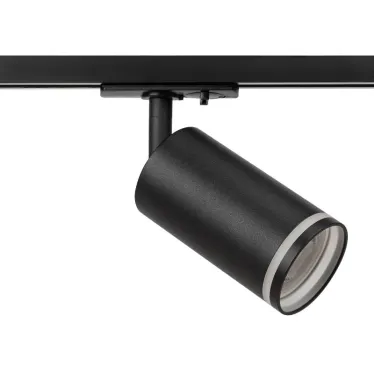 Трековый светильник TR52 - GU10 BK однофазный под лампу GU10 матовый черный