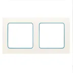 Стокгольм Рамка 2-местная белая с линией цвета синий