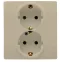 ETIKA Розетка двойная с заземлением без шторок слоновая кость
