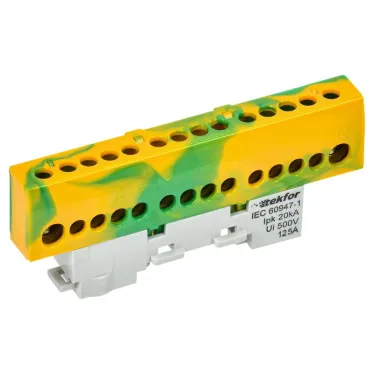 TEKFOR Шина PE земля изолированная на универсальном держателе 8х12-12-ЖЗ IEK