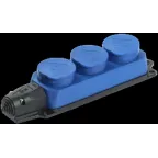 РБ33-1-0м Розетка трехместная ОМЕГА IP44 синяя