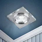 Светильник декор стекло квадрат MR16,12V/220V, 50W, хром/зеркальный DK8 CH/WH