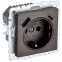 BRITE Розетка с заземлением с защитными шторками 16А с USB A+C 18Вт РЮш11-1-БрТБ бронза