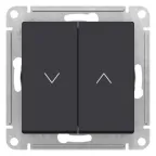 ATLASDESIGN 2-клавишный выключатель для жалюзи, 2х сх.4, 10А, мех., карбон