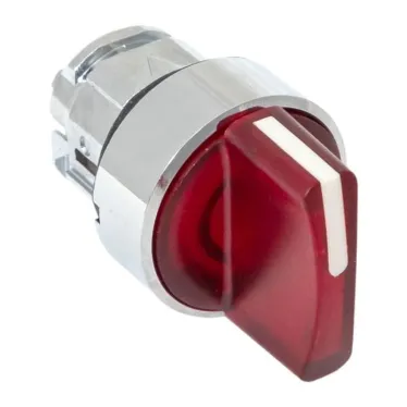 Механизм переключателя исполнительный ХB4 красный на 3 положения возвратный без фиксации с подсветкой с короткой ручкой PROxima