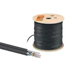                  Кабель витая пара F/UTP Cat 5e 4х2х24AWG (305м) solid, PE для наружн. прокл., чёрный, трос 1,2мм | SQ0107-0108 | TDM
               