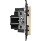 Valena LIFE Розетка силовая 2К 16А 250В c лицевой панелью слоновая кость со шторками безвинтовые зажимы