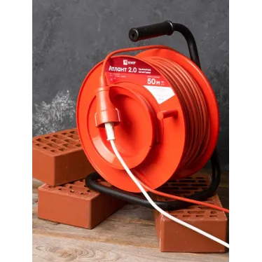 Удлинитель на катушке ''Атлант 2.0'' 1 гнездо 50м без заземления ПВС 2*1 10А/2,2кВт PROxima