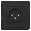 BLANCA скрытой установки розетка без заземления со шторками, 16А, 250В, антрацит