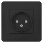 BLANCA скрытой установки розетка без заземления со шторками, 16А, 250В, антрацит