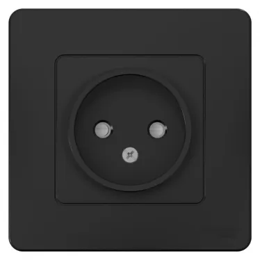 BLANCA скрытой установки розетка без заземления со шторками, 16А, 250В, антрацит