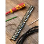 Шина PEN ноль-земля 8х12мм 24 отверстия латунь крепеж по центру PROxima