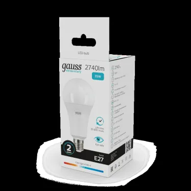 Лампа светодиодная LED 35 Вт 2740 лм 4100К А67 груша нейтральный E27 AC 220В Elementary Gauss