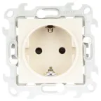 Розетка 2К+З с защитными шторками Push@Go, слоновая кость