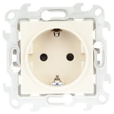 Розетка 2К+З с защитными шторками Push@Go, слоновая кость