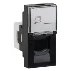 Розетка модульная компьютерная RJ-45 45х22,5мм черная