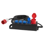 Удлинитель силовой IND380-U-5e-5x2,5-10m-IP44 380В на каучуковой колодке 5 розеток 1xCEE 5P/4xSCHUKO 10м КГ 5x2,5