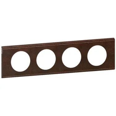 Рамка, четырехпостовая, коричневая текстурная кожа