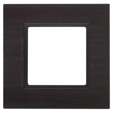 Рамка на 1 пост, металл, Эра Elegance, чёрный+антр, 14-5201-05