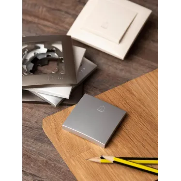 Валенсия лицевая панель кнопки звонка 10А сталь