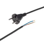 Шнур электрический с вилкой ПВС 2х0,75 мм, 5м, черный