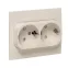 Стокгольм Розетка 2-местная с/з 16А белая с защ. штор.