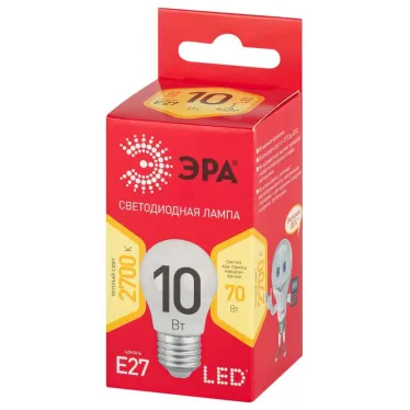 Лампа светодиодная LED 10 Вт 800Лм 2700К шар теплый E27 220-240В LED P45-10W-827-E27 Red Line