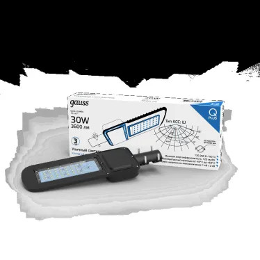 Светильник уличный консольный ДКУ 30 Вт 3600 лм 5000К AC 220В IP65 370х145х45мм широкая КСС Ш Qplus Gauss