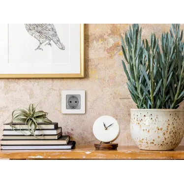 Розетка 2К+З немецкий стандарт 16 А 250 В~ INSPIRIA алюминий