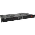 Модуль 19 вентиляторный 1U 2 вентилятора с цифровым термостатом черный | FM05-1U2TS | ITK