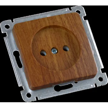 MASTER Розетка одноместная скрытой установки, в рамку, дуб
