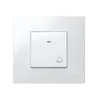 Кнопка клавишная звонок с подсветкой 10А 250В, S27 белый