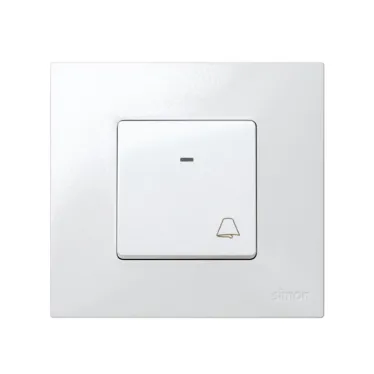 Кнопка клавишная звонок с подсветкой 10А 250В, S27 белый