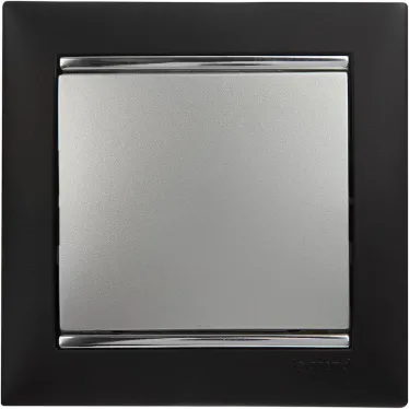 Выключатель одноклавишный, в рамку, алюминий