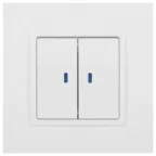 Выключатель двойной с подсветкой, 10АХ-250В, Эра Elegance, белый,14-1105-01