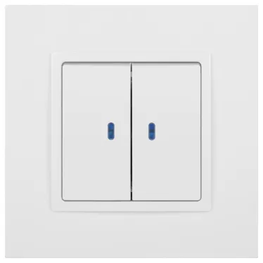 Выключатель двойной с подсветкой, 10АХ-250В, Эра Elegance, белый,14-1105-01