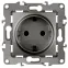 Розетка 2P+E Schuko, 16A-250В, б.л., Эра12, графит, 12-2001-12