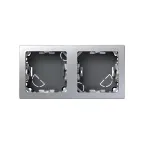 Рамка на 2 поста горизонтальная 75х146 мм, S73L, алюминий