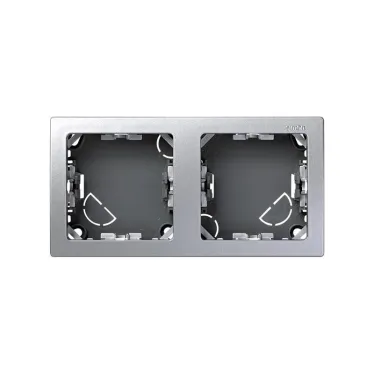 Рамка на 2 поста горизонтальная 75х146 мм, S73L, алюминий