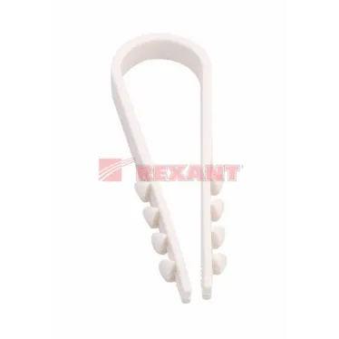 Дюбель-хомут нейлоновый 5-10 мм. круглый. белый (100 шт/уп)