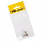 Переходник антенный, (гнездо F - гнездо TV), угловой PROconnect