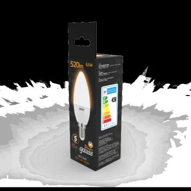 Лампа светодиодная LED 6.5 Вт 520 лм 3000К свеча теплый E14 AC 220В Black Gauss