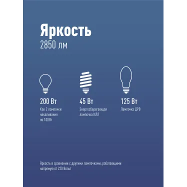 Лампа светодиодная LED 30Вт 220В Е27 D80х135 6500К дневной 2850 лм
