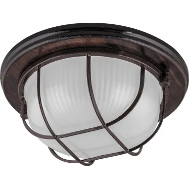 Светильник НБО-03-60-022 Е27 круг с решеткой дерево орех IP54