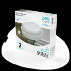 Светильник светодиодный ДБП 24 Вт 1950 лм 4000К AC 220В Белый IP65 круг D210х52мм Пластик ЖКХ Elementary Gauss