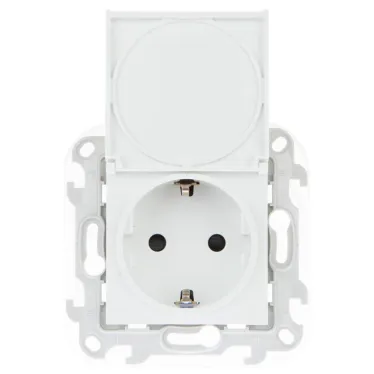 Розетка 2К+З Schuko IP44, белый
